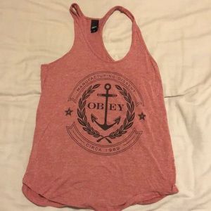 Heather Red Obey Tank